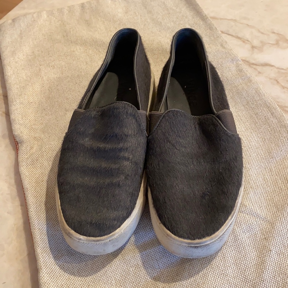 Vince Calf fur slides
